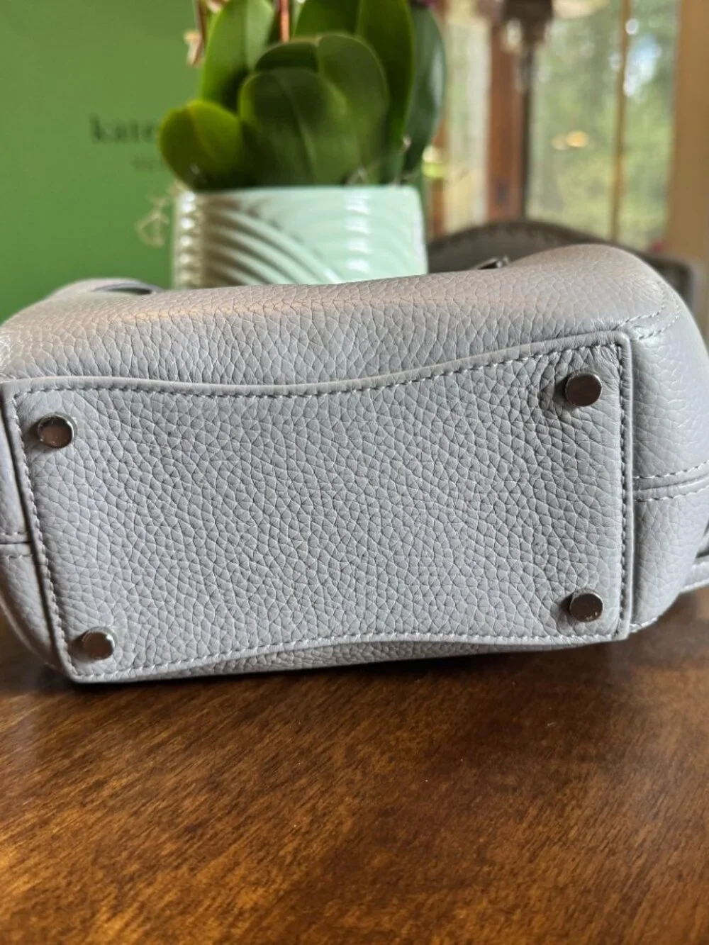 kate spade gray pebbled leather mini satchel crossbody